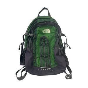 The North Face Slingshot Backpack Green Black Hiking Outdoor Laptop School Bag